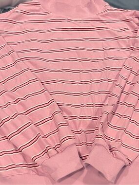 Parke Valentines Day Sweetheart Pink Striped Mockneck